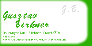 gusztav birkner business card